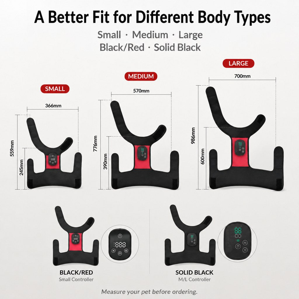 Ortekor Wearable Red & Near-Infrared Hip Wrap for Dogs - Hands-Free At-Home Hip-Area Light Care