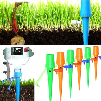 Self-Watering Stakes for Potted Plants – Adjustable Drip Irrigation System with Recycled Bottle Adapter – Set of 12