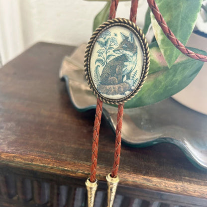 Western Bolo Tie with Frog Banjo Player Slide | Adjustable Leather Cord Neckwear | Resin & Metal Design for Men & Women | Country Music
