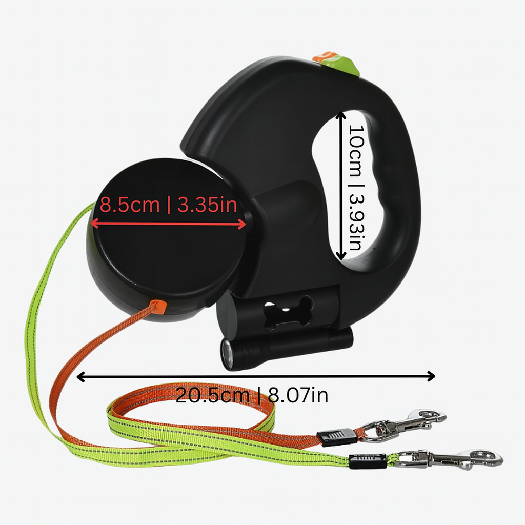 Wearclo | Dual Dog Retractable Leash with 360° Swivel for Tangle-Free Walks