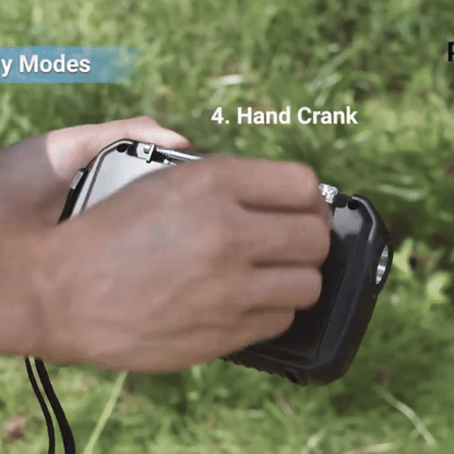 Portable AM FM Radio, Emergency Radio with Solar Panel, Hand Crank Radio with Solar Power Bank and LED Flashlight