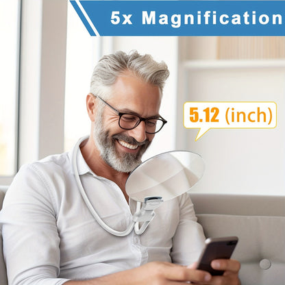 Wearclo | Hands-Free Magnifying Glass with 5X Magnification for Comfortable Viewing