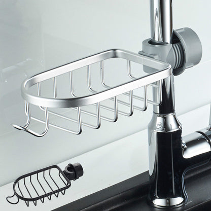 Wall-Mount Soap Holder with Drainage Tray for Shower & Bathroom, No-Drill Adhesive Install, Aluminum Quick-Dry Organizer Caddy