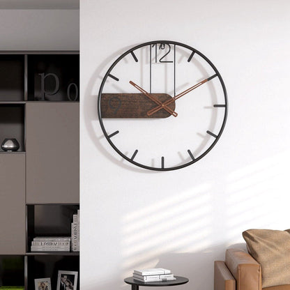 Wearclo | Modern Wall Clock with Walnut Accent & Silent Quartz Movement | Elegant Timepiece for Home Decor