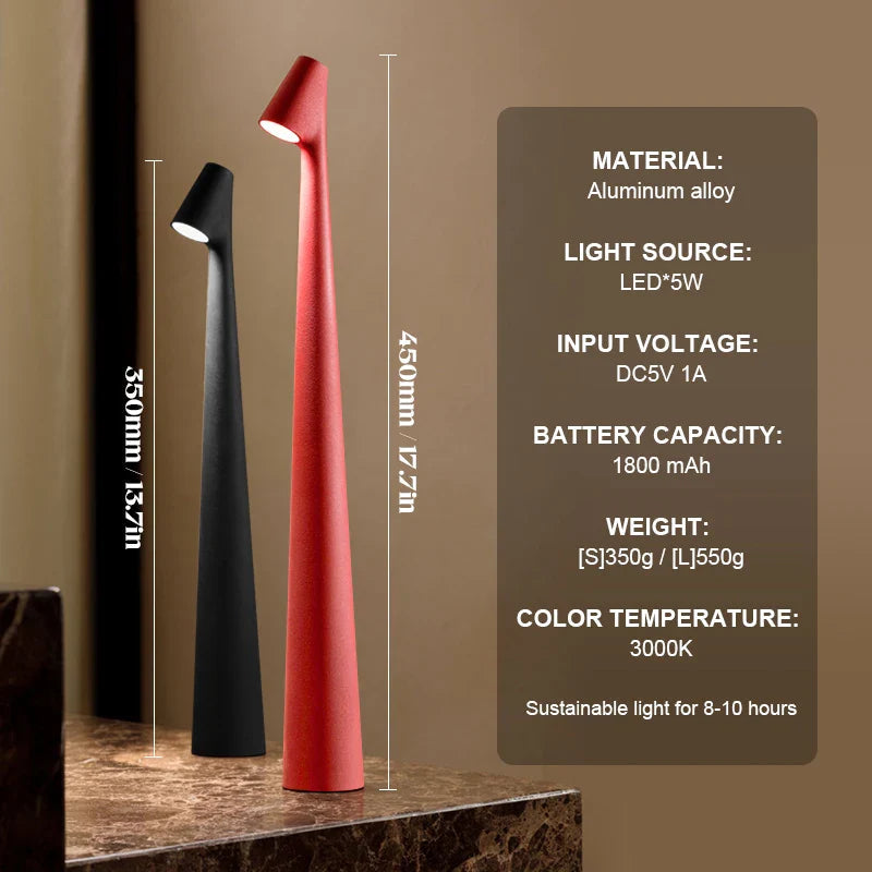 Nordic Minimalist | Cordless Table Lamp with Touch Control & Adjustable Brightness | Portable Mood Light for Cozy Living Spaces