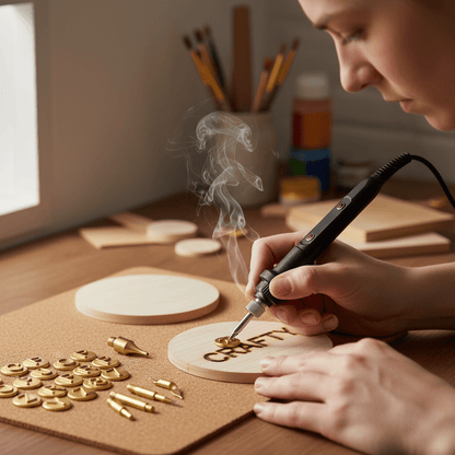 Adjustable Temperature Pyrography Tool Kit for Wood, Leather & Metal