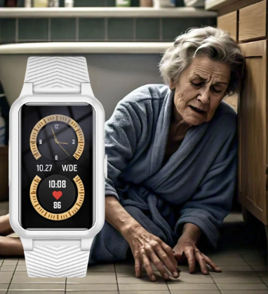 Senior Smartwatch with Emergency SOS, Fall Detection Device, GPS Tracking Device with WiFi, Health Monitoring Watch