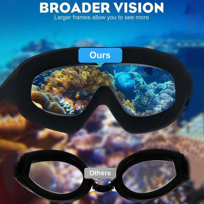Wearclo | Wide View Anti-Fog Swim Goggles with Comfortable Fit | Stylish Design for Enhanced Visibility