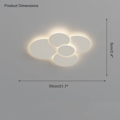 Flush Mount LED Ceiling Light Fixture 31.5×28 in Dimmable Remote Control White Acrylic Modern Disc Design for Bedroom Living Room Bathroom 1