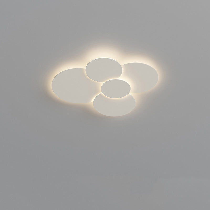 Flush Mount LED Ceiling Light Fixture 31.5×28 in Dimmable Remote Control White Acrylic Modern Disc Design for Bedroom Living Room Bathroom 1