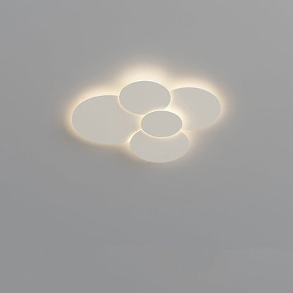 Flush Mount LED Ceiling Light Fixture 31.5×28 in Dimmable Remote Control White Acrylic Modern Disc Design for Bedroom Living Room Bathroom 1