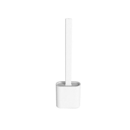 Silicone Toilet Brush with Holder – Quick-Dry Antibacterial Bowl Cleaner for Bathroom – Flexible Bristles Reach Under Rim – Rust-Free