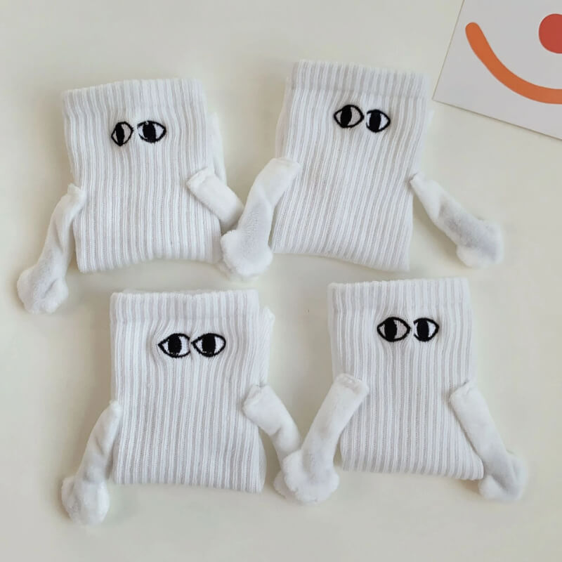 Cartoon Eyes Couples Socks with Matching Design for Pairs | Fun Novelty Footwear for Men & Women | Comfortable Cotton Blend Crew Socks for