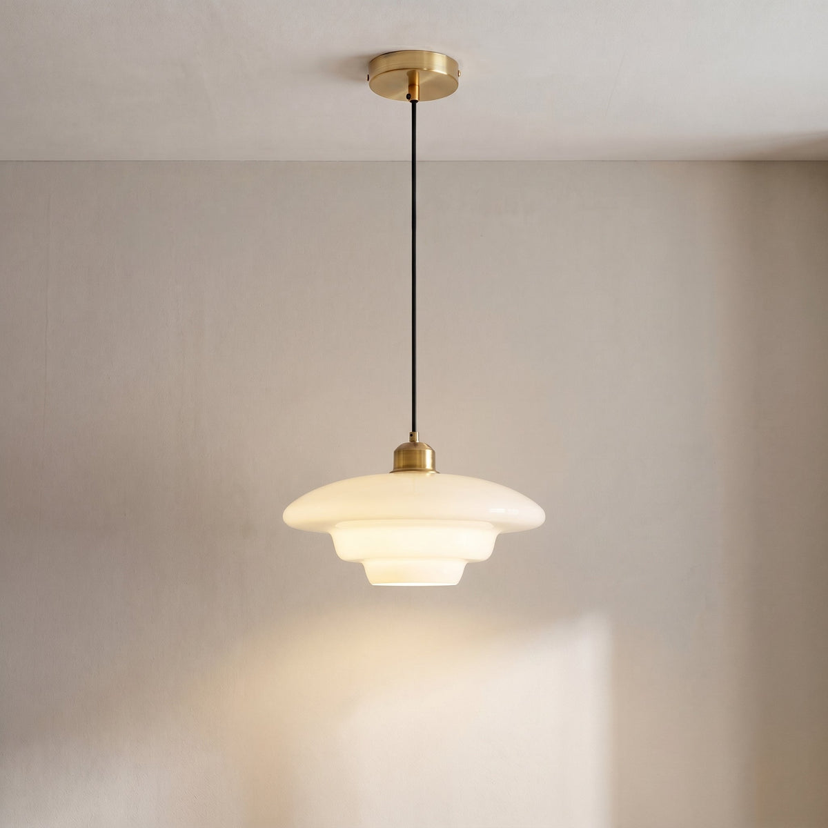 Frosted Glass Pendant Light – Modern Minimalist Kitchen & Dining Room Ceiling Fixture with Diffused LED Glow
