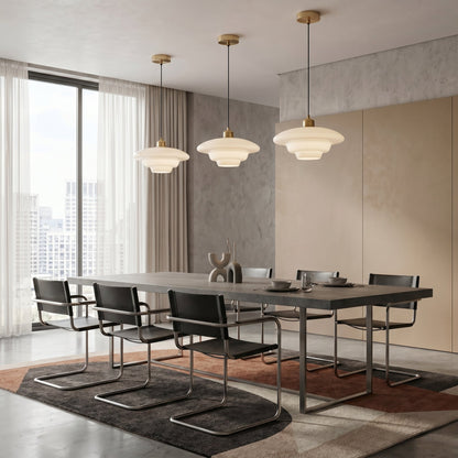 Frosted Glass Pendant Light – Modern Minimalist Kitchen & Dining Room Ceiling Fixture with Diffused LED Glow