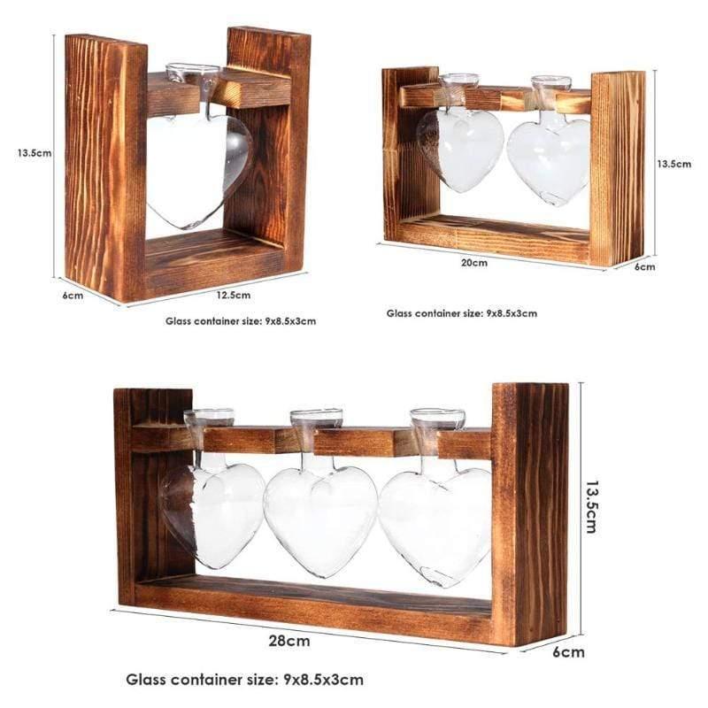 Eternal Heart - Glass & Wood Propagation Vase
