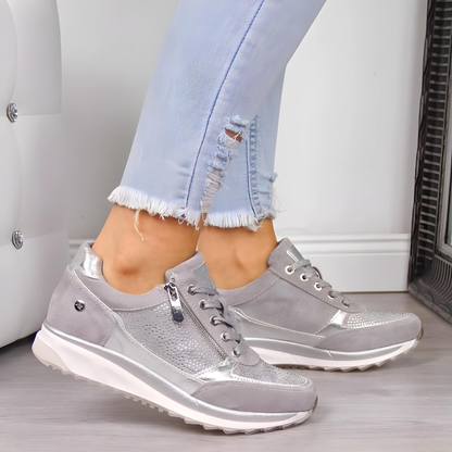 Cushioned Athletic Shoes for Women with Arch Support and Traction Grip Soles – Comfortable Walking Sneakers for Gym Training Running