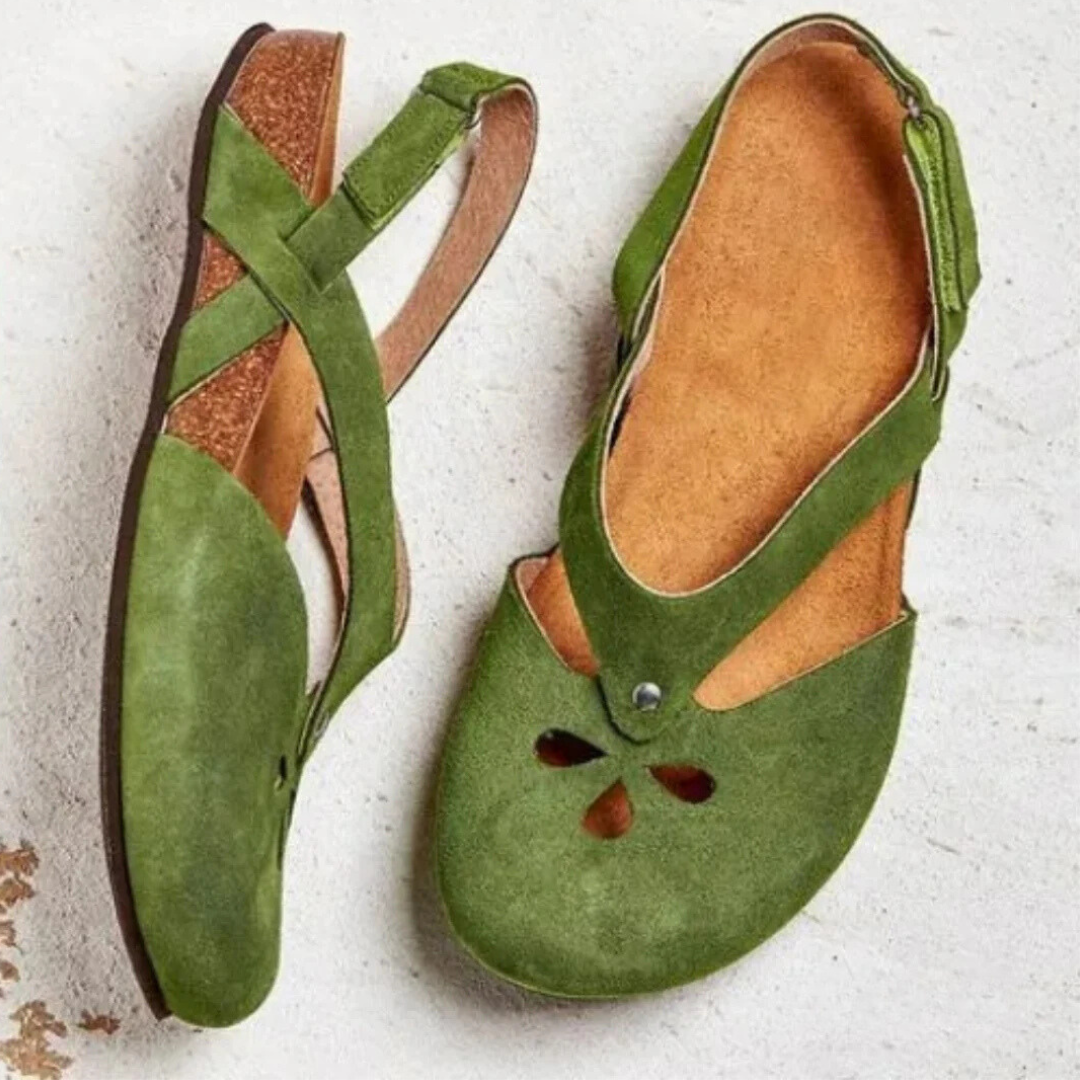 Arch-Support Closed-Toe Slingback Sandals for Women – Adjustable Cross-Strap Summer Footwear with Contoured Footbed for All-Day Wear