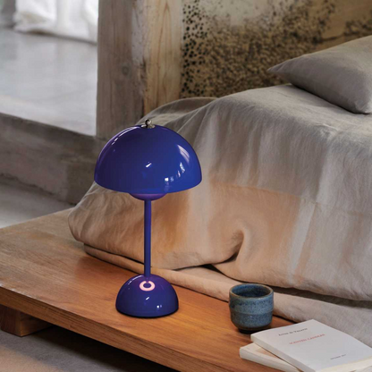Portable Rechargeable LED Mushroom Lamp — Cordless Nightstand Light with 2000mAh Battery, Warm 3000K Glow for Bedroom, Living Room & Home Of
