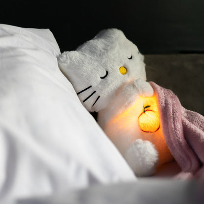 Breathing Plush Companion with Night Light and Calming Sounds for Sleep & Relaxation | Soft Cuddly Toy for Kids & Adults